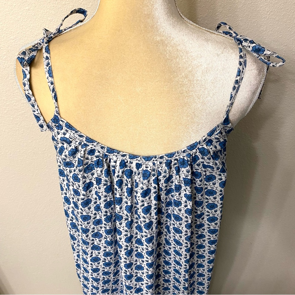 Emerson Fry India Collection Heritage Blue Flowers Sundress Maxi Dress XS/S - Picture 5 of 10